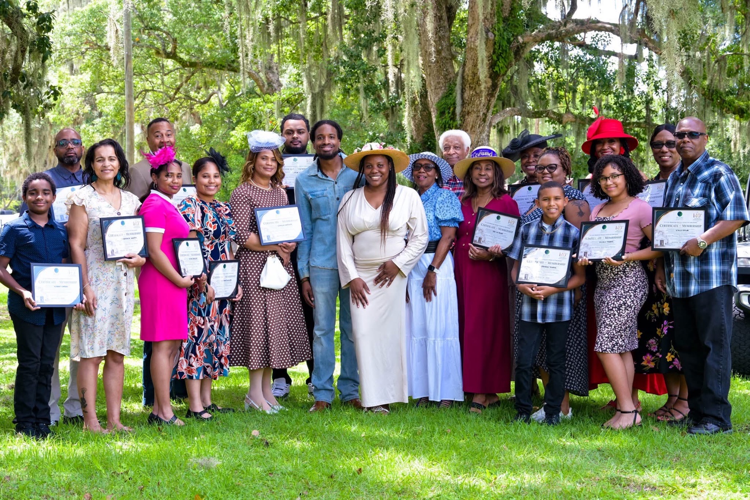 The Luke church family gathered outdoors